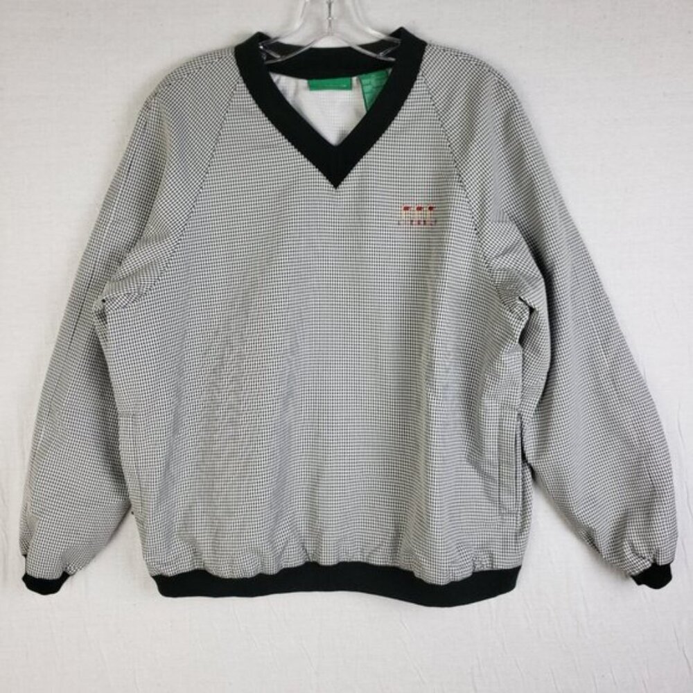 LIZGOLF Liz Claiborne Jacket Pullover V-neck Windbreaker Checkered Print size M